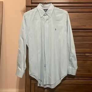 Mens Teal Button Down Polo